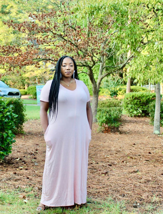 Basic Short Sleeve Maxi Dress