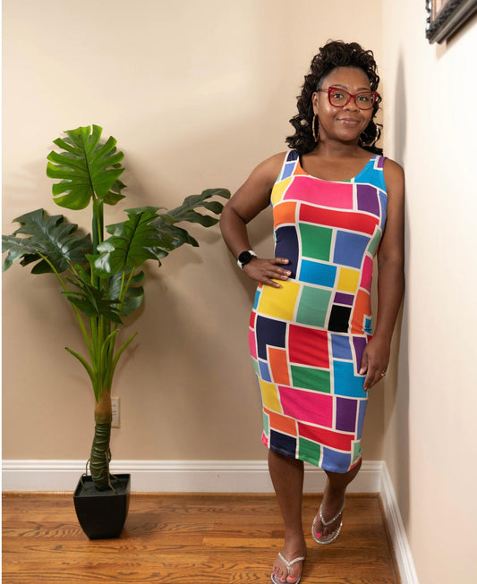 The Color Block Midi Dress